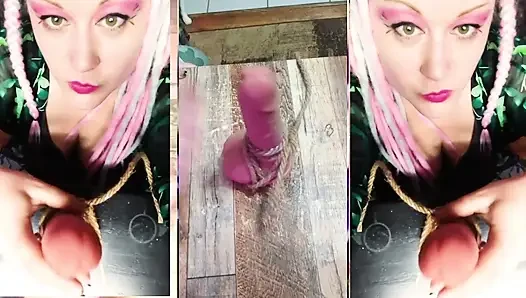 Tied up Cock and Balls JOI with Ball Punching