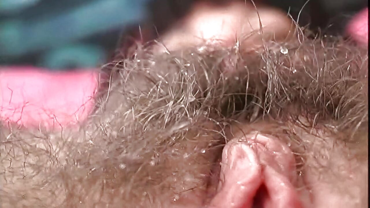 Horny hairy cutie petite gets cum on her hairy snatch
