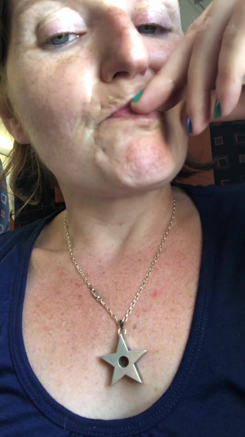 Mid flight fingering of my pierced clit and playing with my beautiful bush | Clip 1
