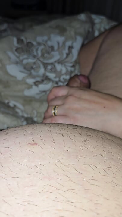 Step mom saw step son low erection and helped him with a handjob