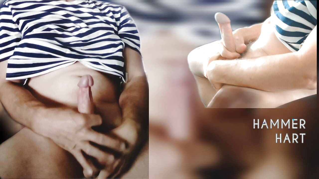 Bom pau masturbando de dois perspecitives com gozada quente