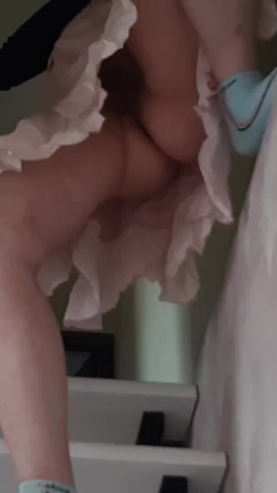 While stepmom cleans up, I look at her hairy pussy. | Clip 1