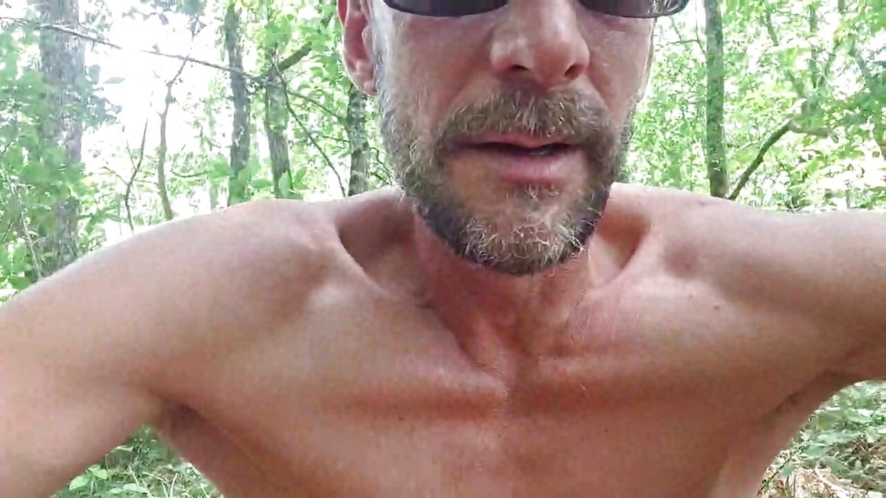 He polishes his good cock in the forest, remi06cam4