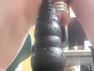 Anal monster plug with the final 88mm knot going inside.   first time on sesion 028. 20220225