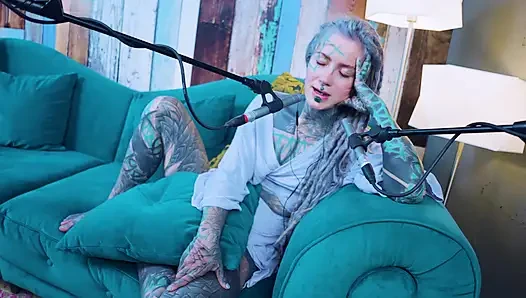 I talk about H - Happiness - ASMR podcast SFW talking goth skinny girl dreadlocks tattoo model inked girl