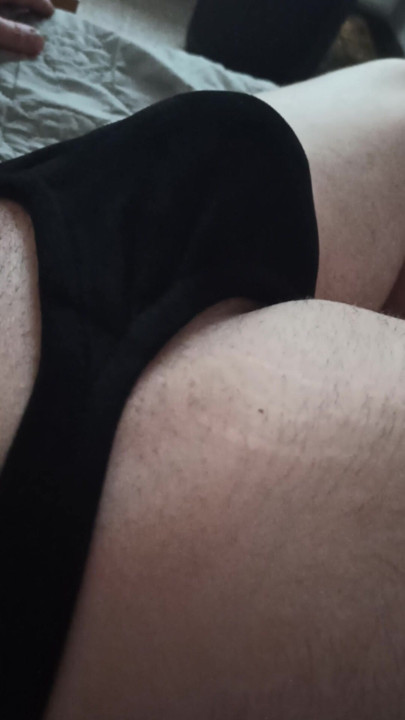 Wotan has lust in black plush thong