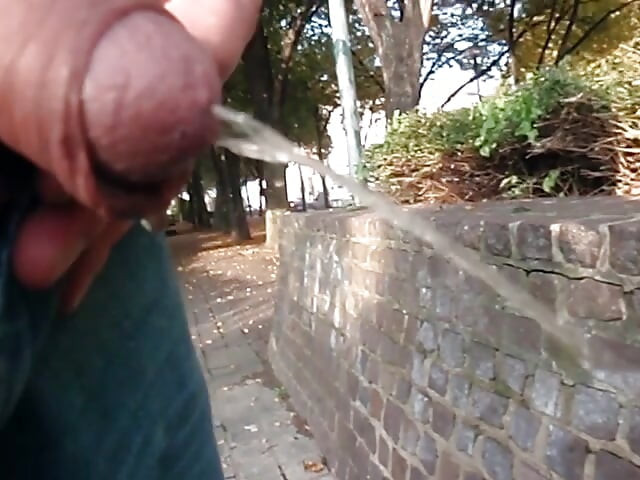 Me pissing in public outdoors