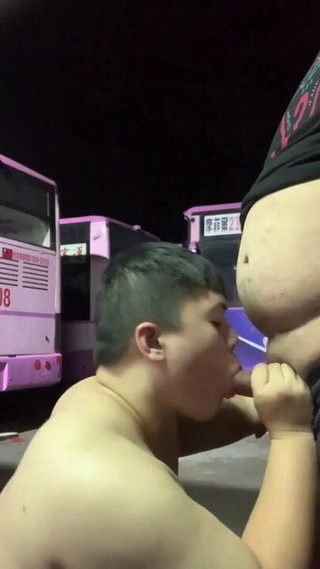 chubby boy sucks a trucker at night (29'')