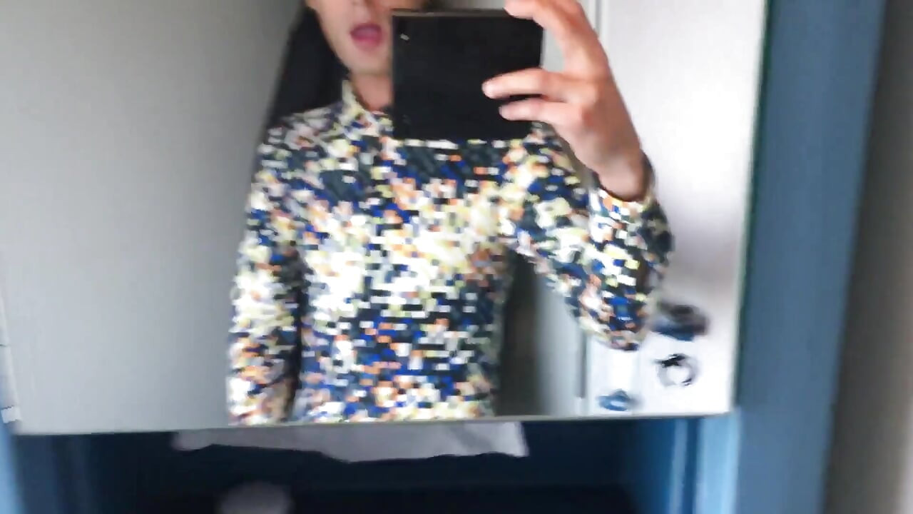 Jerk off at a Train Toilet