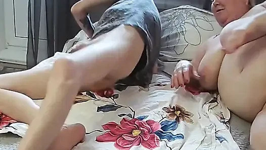 Neighbor Swallows Cock Deep and Swallows Cum