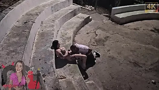 Having sex with a stranger with a huge penis in a public square.