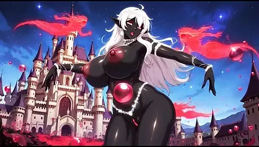 Karanlık büyücü kız şatosunda dans ediyor (ai animasyonu)