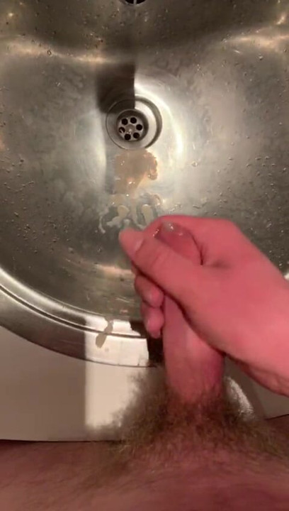 Jerk off faster into the sink.