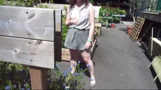 Mrs shows herself in a garden center