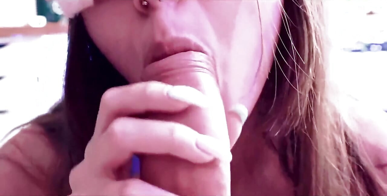 Cute Girl Whipped Cream Blowjob Close up