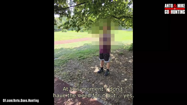 Random Straight Hairy Muscle Runner Convinced to get his first male blowjob