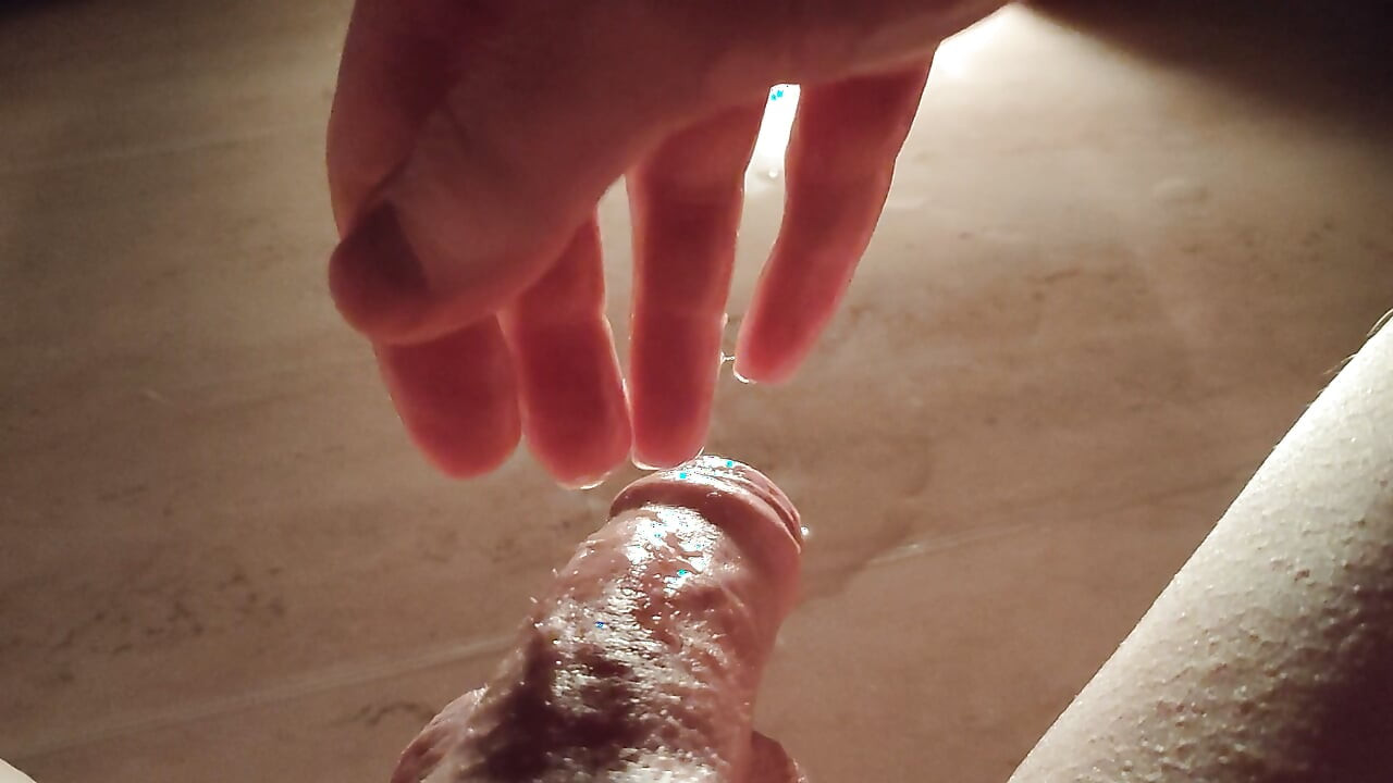 I squirted on the floor, then used the sticky mess as lube.