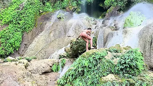 Monika Fox In Yellow Bikini At Waterfall