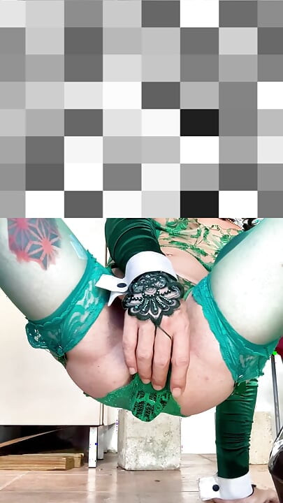 Cute Femboy Very Sexy Stocking Lingerie Showing His Panties Outside