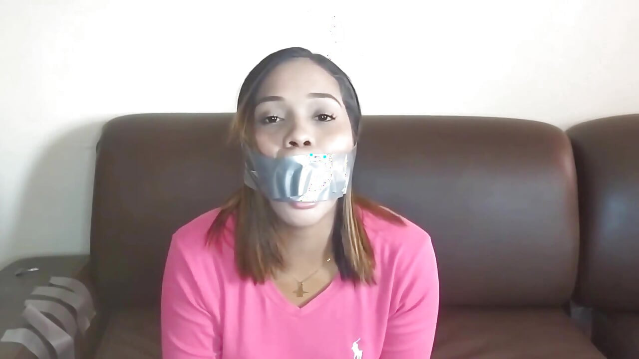 Duct Tape Cleave Gagged Beauty Has Sensitive Gag Reflex!