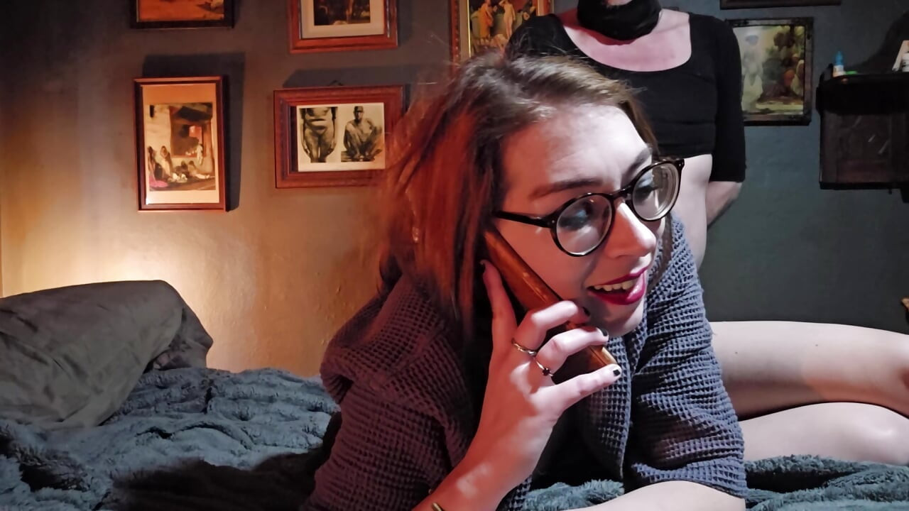 Laughing at the humiliated cuckold Ricky while I get my pussy ate