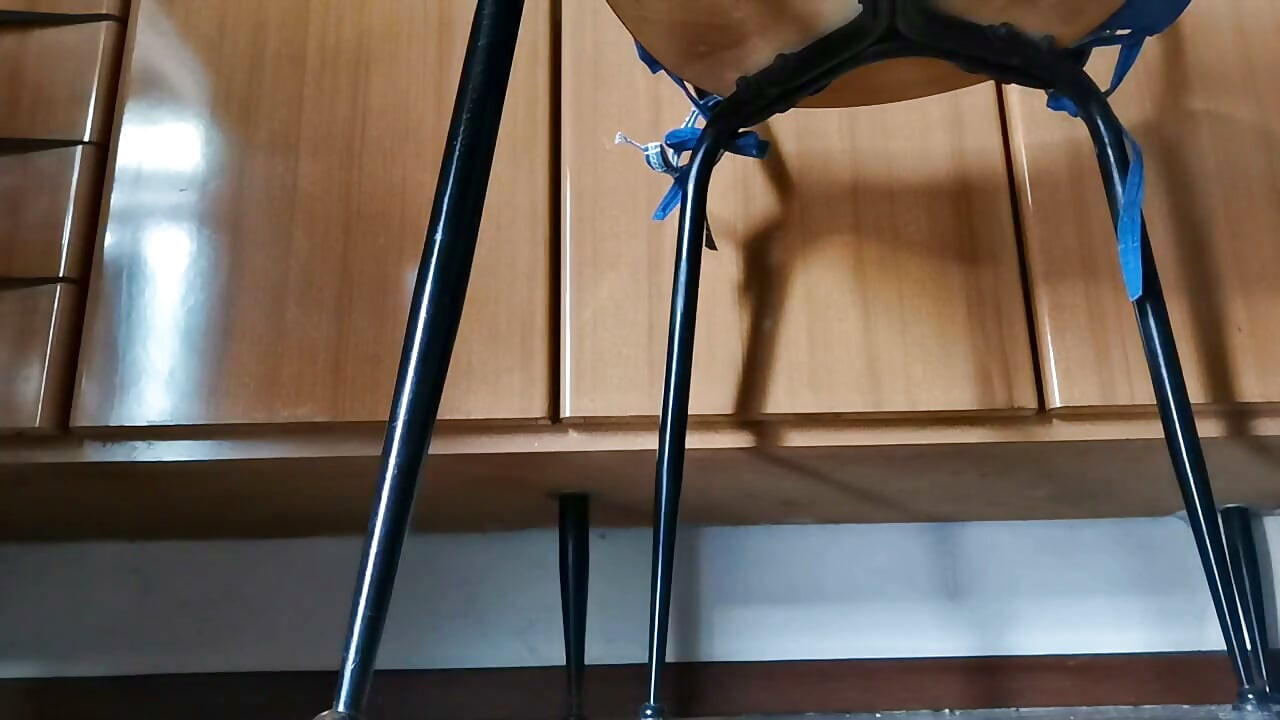 Under the Table POV White Slippers & Dining Feet Cam
