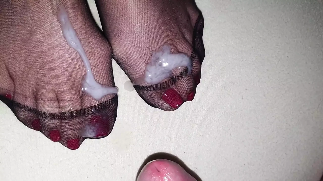 Nylon feet Cumshot compilation #3