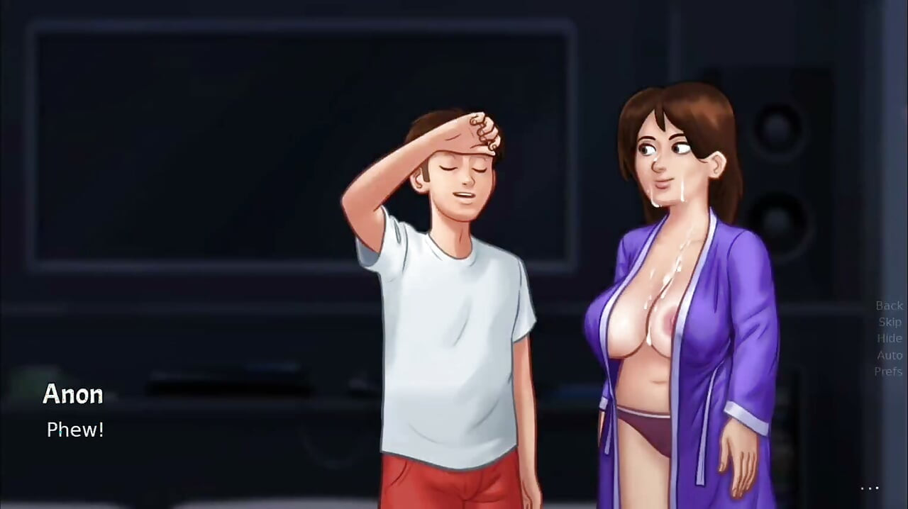 Landlady Catches Student Jerking Off, Then Rubs His Huge Cock - summertime saga gameplay part 4