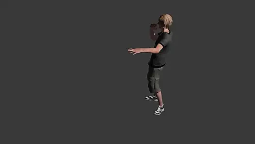 Seorang pria bernyanyi dengan mic invisabel