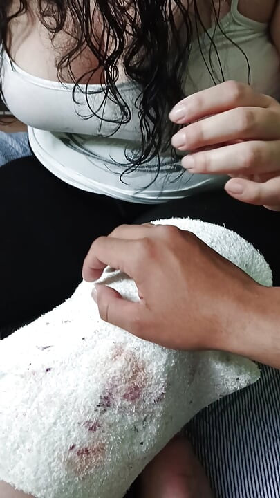 I can't resist touching the manicurist's tits