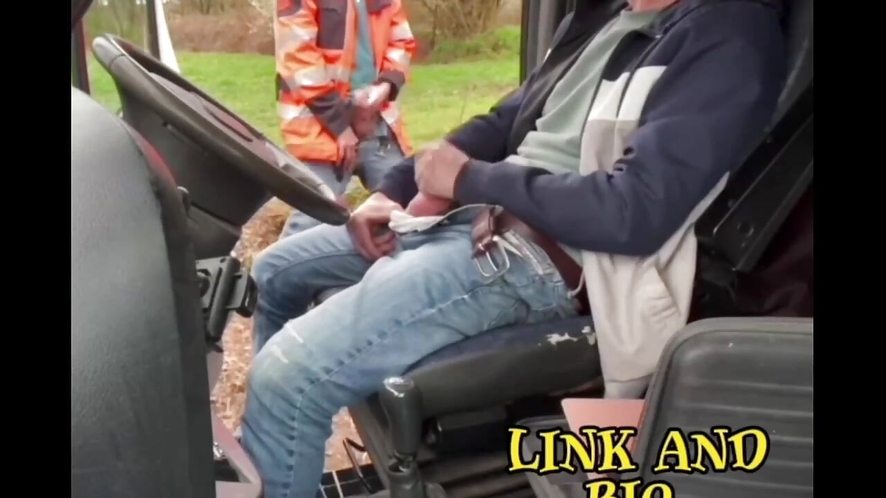 Two guys  gay with big dicks are fucking outside in the parking lot