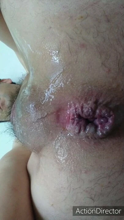 Masturbated by myself with a fist through the hole in the as