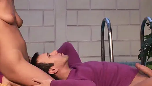 Amazing blonde gives a nice footjob