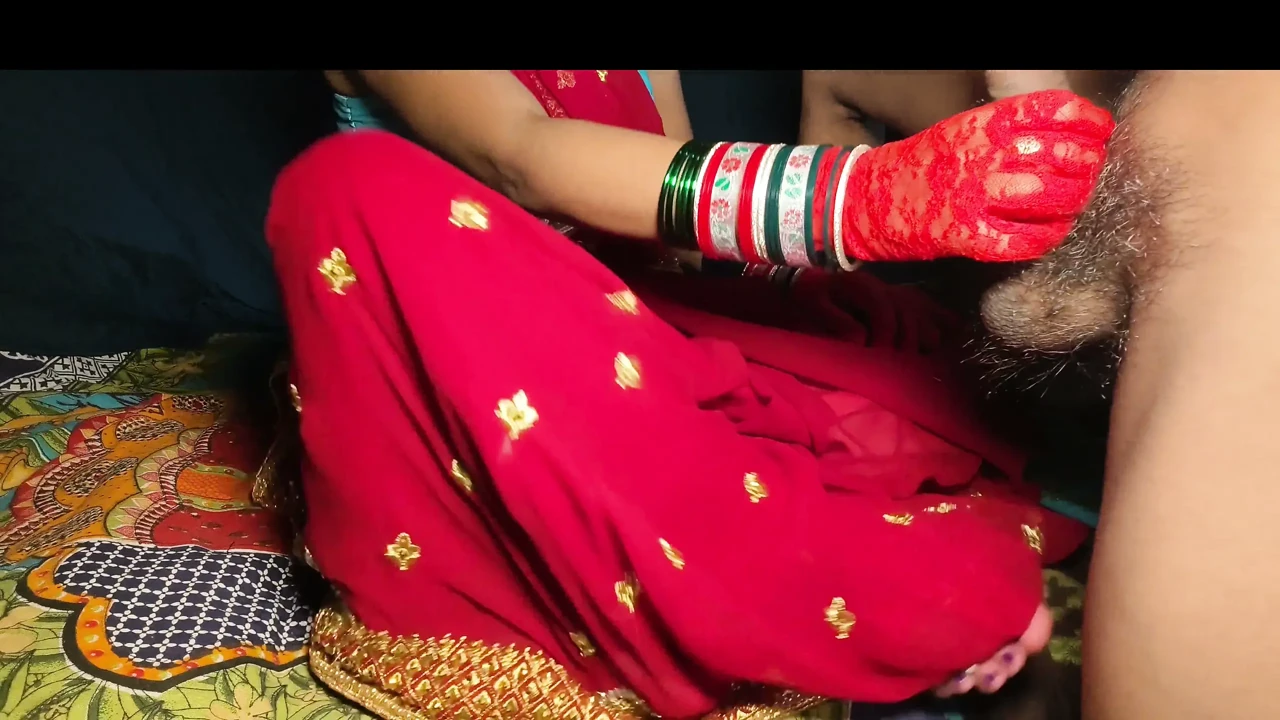 A Naughty Desi Couple in a Red Saree Gets Carried Away in a Secret Bedroom Encounter Full of Dirty Talk Forbidden Desires and