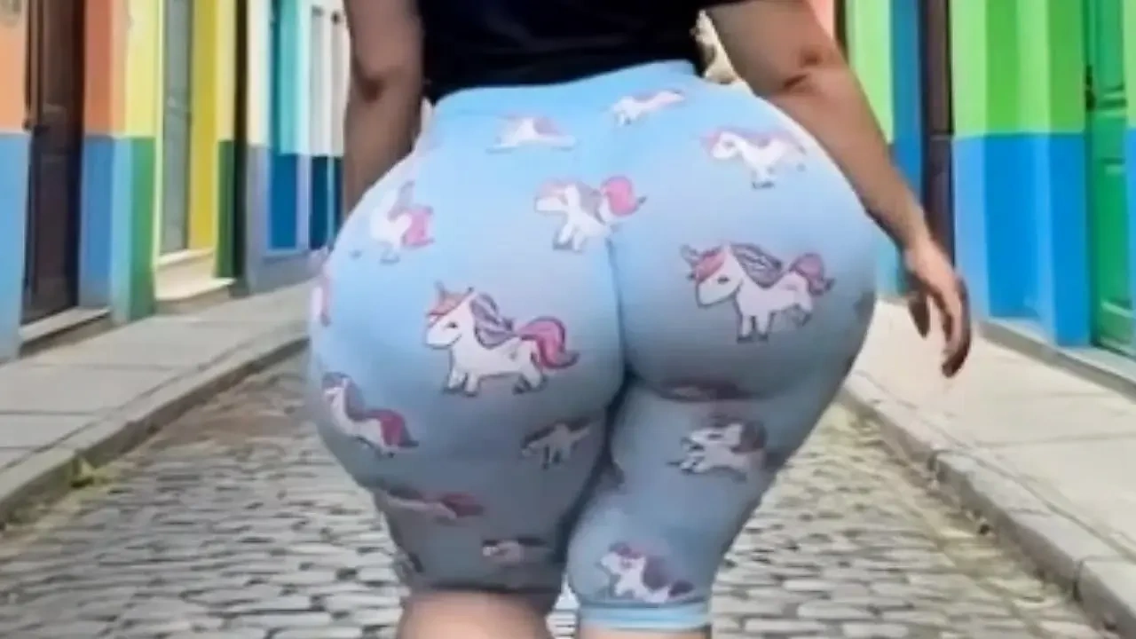 Pajama ass walking in the neighborhood