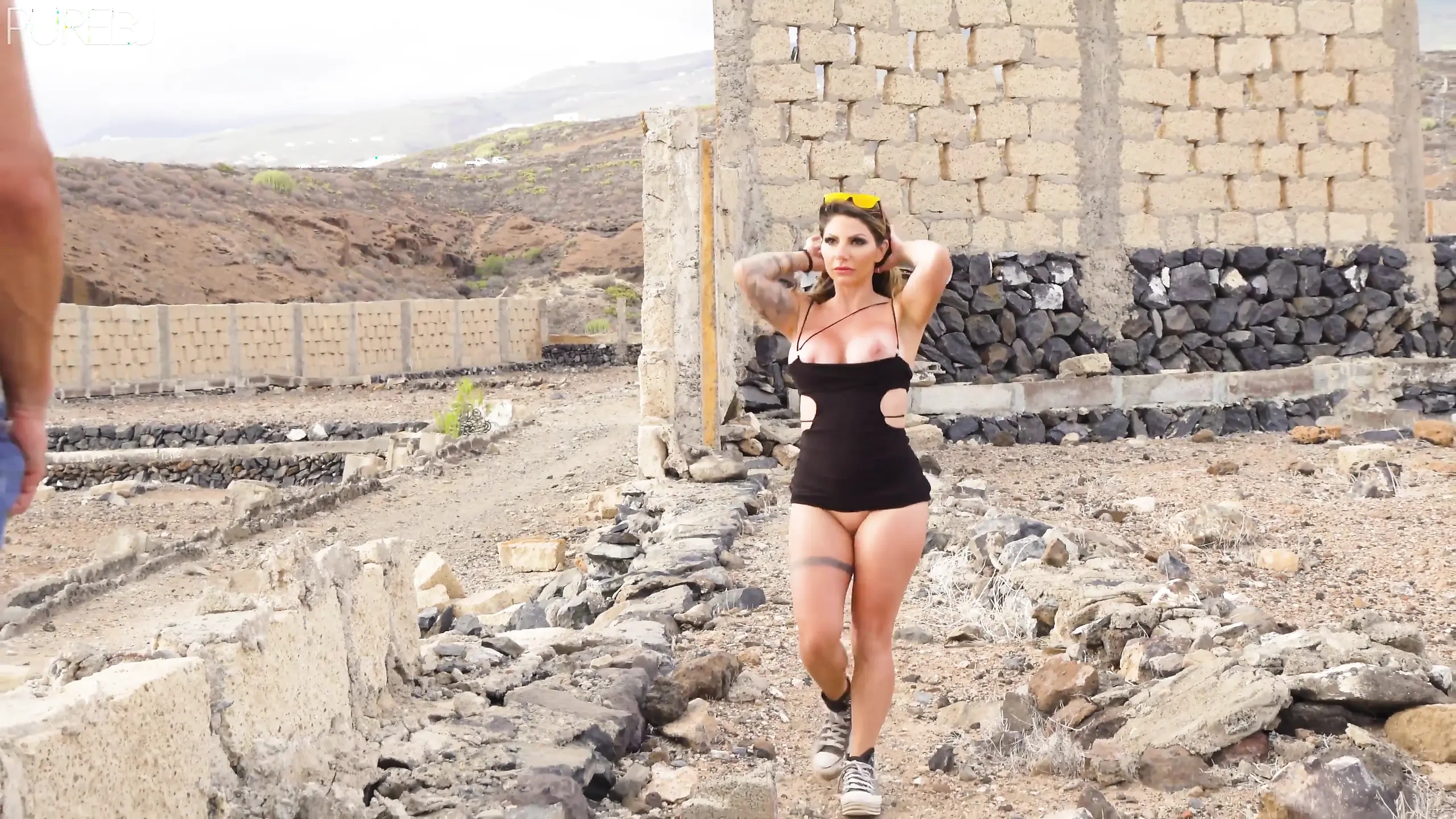 Lily Veroni sucking cock out in the public