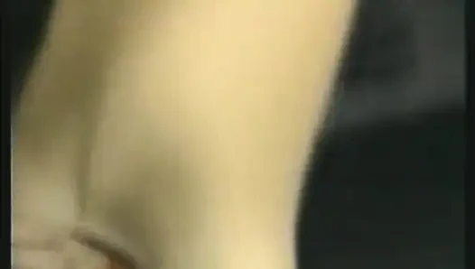 Skinny bitch gets both fuckholes torn apart by huge cocks strokes