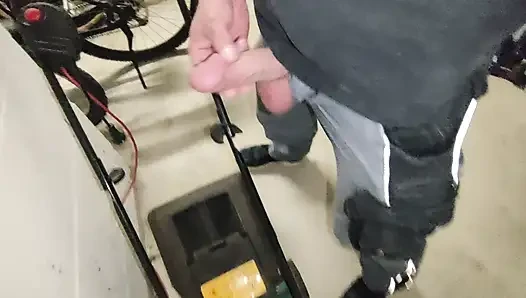 Customer states: Shock absorber making weird noises, can U jizz IT?   Cum on stangers bike in the basement