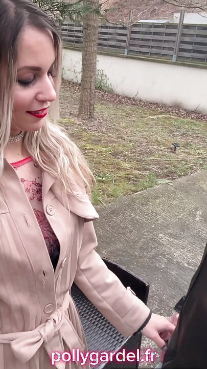 I suck you outside until you spit out your cum, Polly Gardel smokes, porn actress eats your cock!