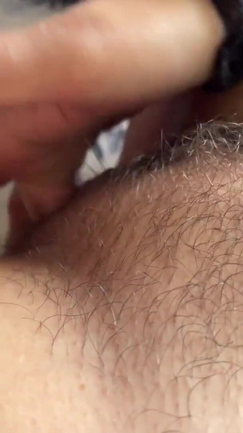 I'm filming myself on my phone while I masturbate my hairy pussy. | Clip 1