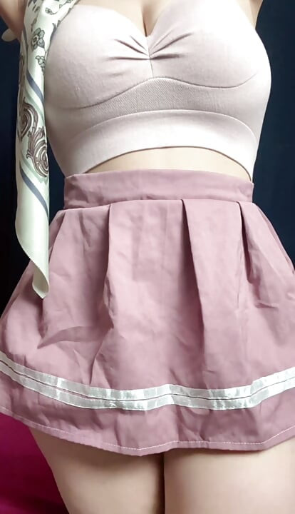 Again! Japanese student cosplay woman likes to masturbate