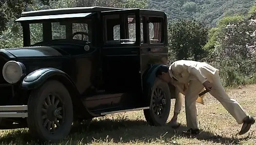 Bad blonde slut loves being dicked hard outdoors