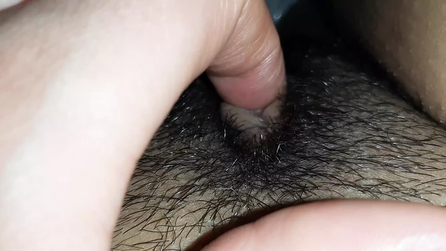 I tickled my big clit to orgasm