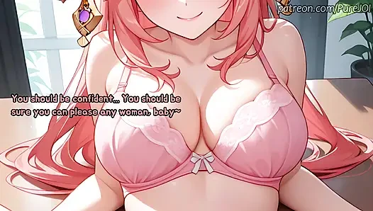 Pass 5 interviews with Genshin Impact girls to get a job (Sex JOI)