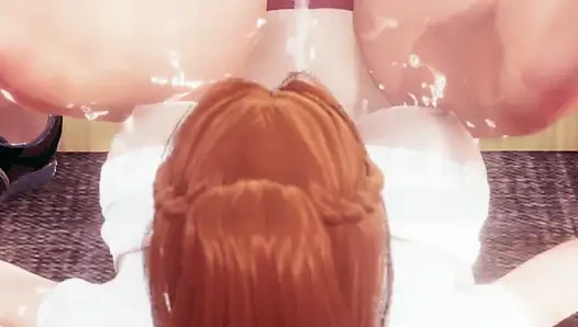 Gadis culur hot rambut merah lagi asik nyepong kontol dan dientot habis-habisan sampai dicrot di dalam