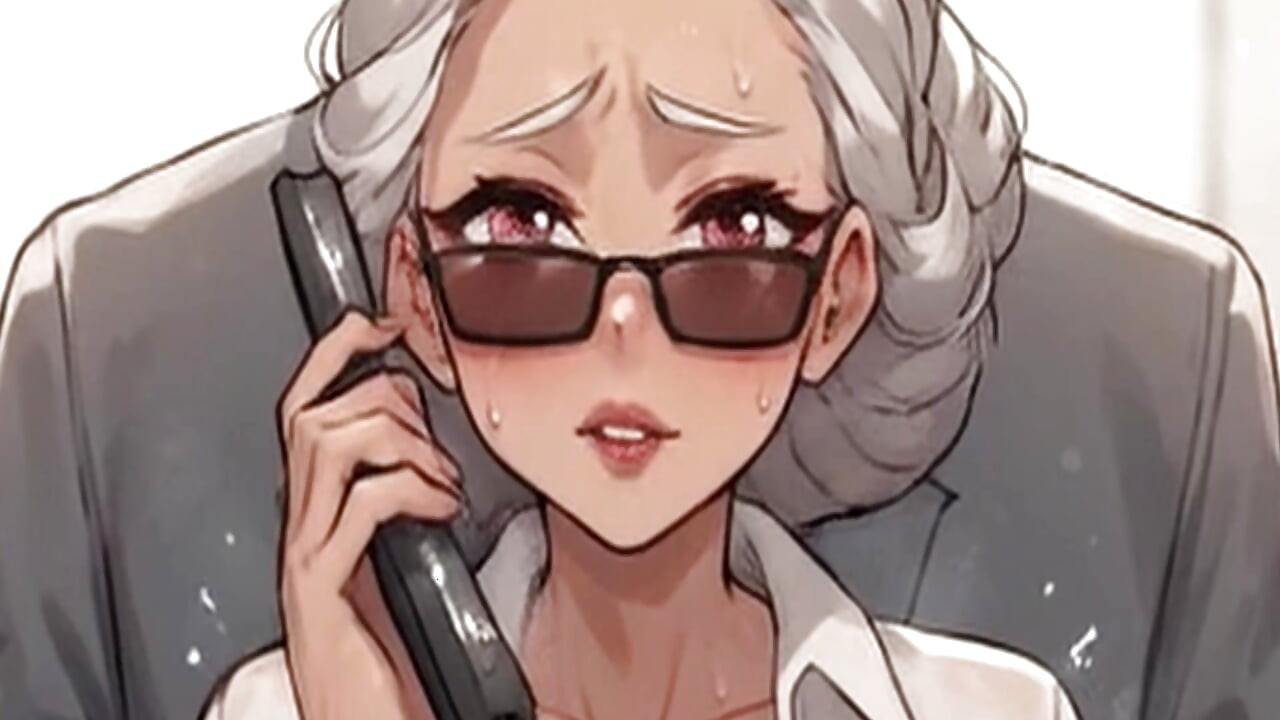 Waifu Dojrzała sekretarz POV - biurowa rozmowa telefoniczna zbliżenie piersi drażni rozbieranie się