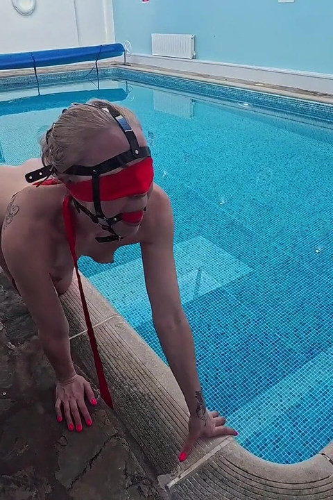 Underwater Submission Ball Gag & Blindfolded Prey