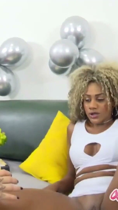 Big Tits Ebony Lesbian Celebrates New Year With Coworker | Clip 1