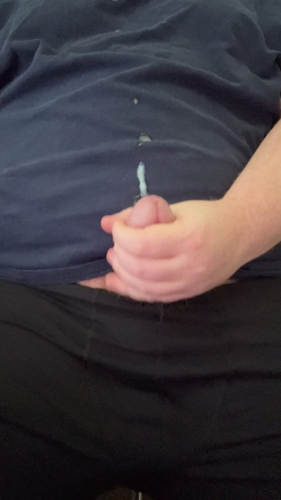 Chubby Guy Shoots Cum in Private While Home Alone