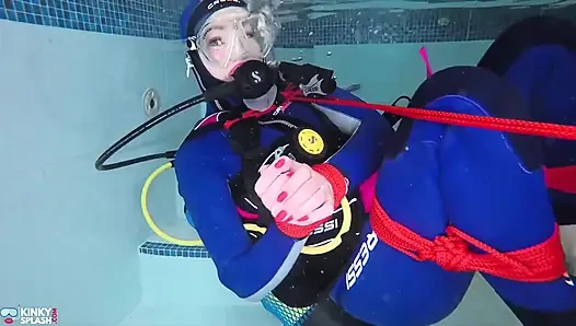 Underwater Bondage in Scuba Tied Tight & Dragged Through Water